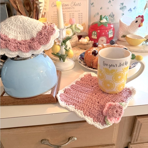 Handmade Crochet Pot Holder Set – 100% Cotton – Kitchen Decor - Picture 5 of 7